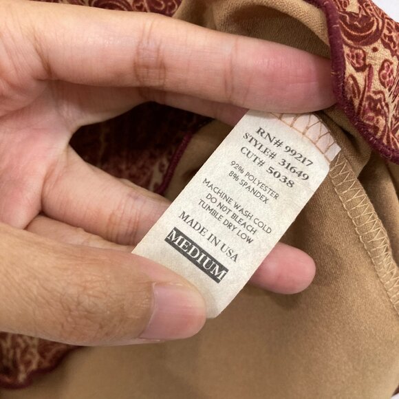 M Heart M size Medium Boho Criss Cross Flare Sleeve Stretch Top Y2K Festival - Picture 8 of 11